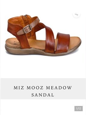 Miz Mooz NYC Women's Meadow Sandal Tan Brown Leather Size EU 37 (US 6-6.5)